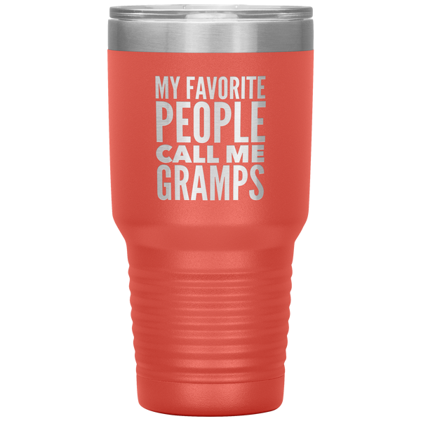Gifts for Gramps My Favorite People Call Me Gramps Tumbler Grandpa Mug Insulated Hot Cold Travel Gramps Cup 30oz BPA Free