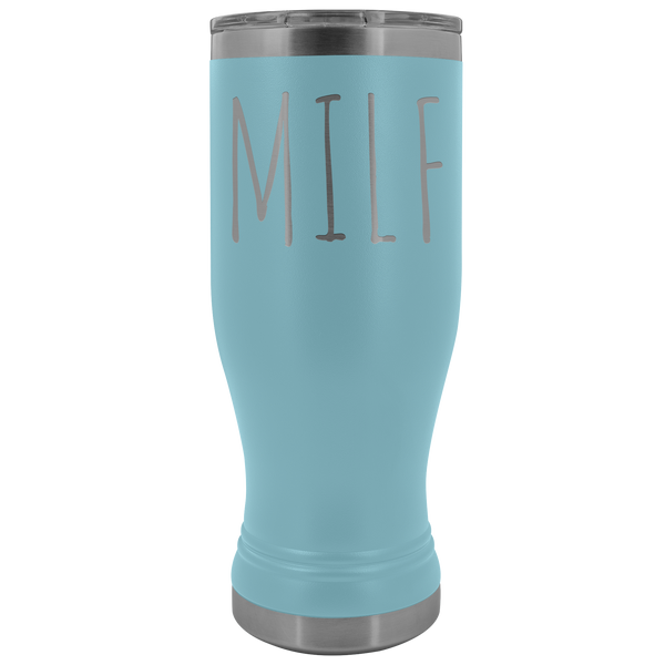 MILF Tumbler Funny Mom Gifts Mother's Day Present MILF Pilsner Mug Pregnant Gag Gift Idea Insulated Hot Cold Travel Coffee Cup 30oz BPA Free
