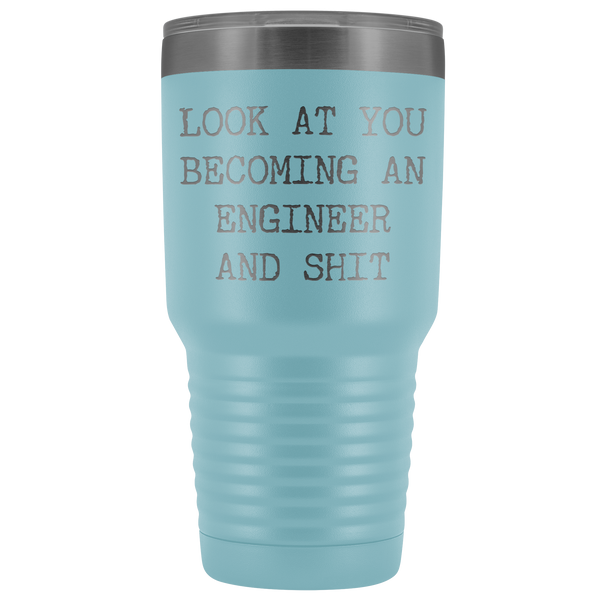 Engineering School Student Graduation Gifts Look at You Becoming An Engineer Tumbler Metal Mug Insulated Hot Cold Travel Coffee Cup 30oz BPA Free