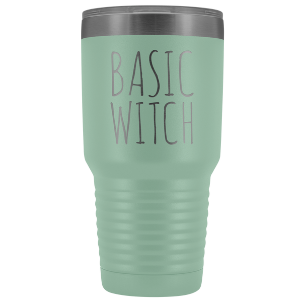 Basic Witch Tumbler Funny Fall Halloween Gifts for Friends Metal Mug Insulated Hot Cold Travel Coffee Cup 30oz BPA Free