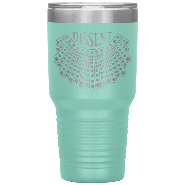 I Dissent Lace Collar Ruth Bader Ginsburg RBG Feminist Gifts Tumbler Insulated Hot Cold Travel Coffee Cup BPA Free