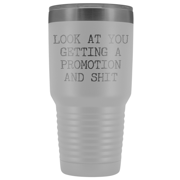 Coworker Congratulations Gifts Look at You Getting a Promotion Tumbler Metal Mug Insulated Hot Cold Travel Coffee Cup 30oz BPA Free