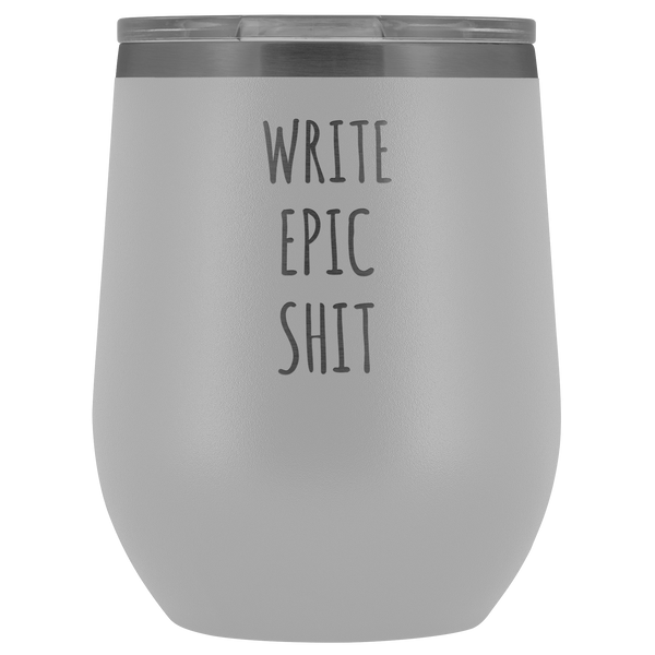 Funny Writer Gifts for Men for Women Author Tumbler Writer Stemless Stainless Steel Insulated Wine Tumbler Cup BPA Free 12oz