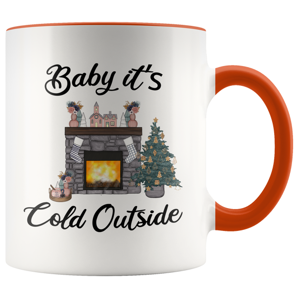 Baby it's Cold Outside Mug Christmas Gift Cute Winter Mugs with Sayings Gift for Grandma for Girlfriend Coffee Cup Stocking Stuffer