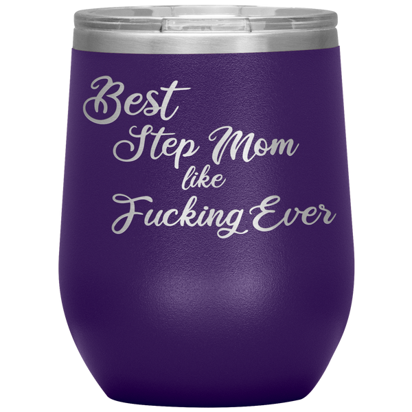 Stepmom Gift for Stepmom Wine Tumbler Stepmother Gifts Stemless Insulated BPA Free 12oz Travel Sippy Cup
