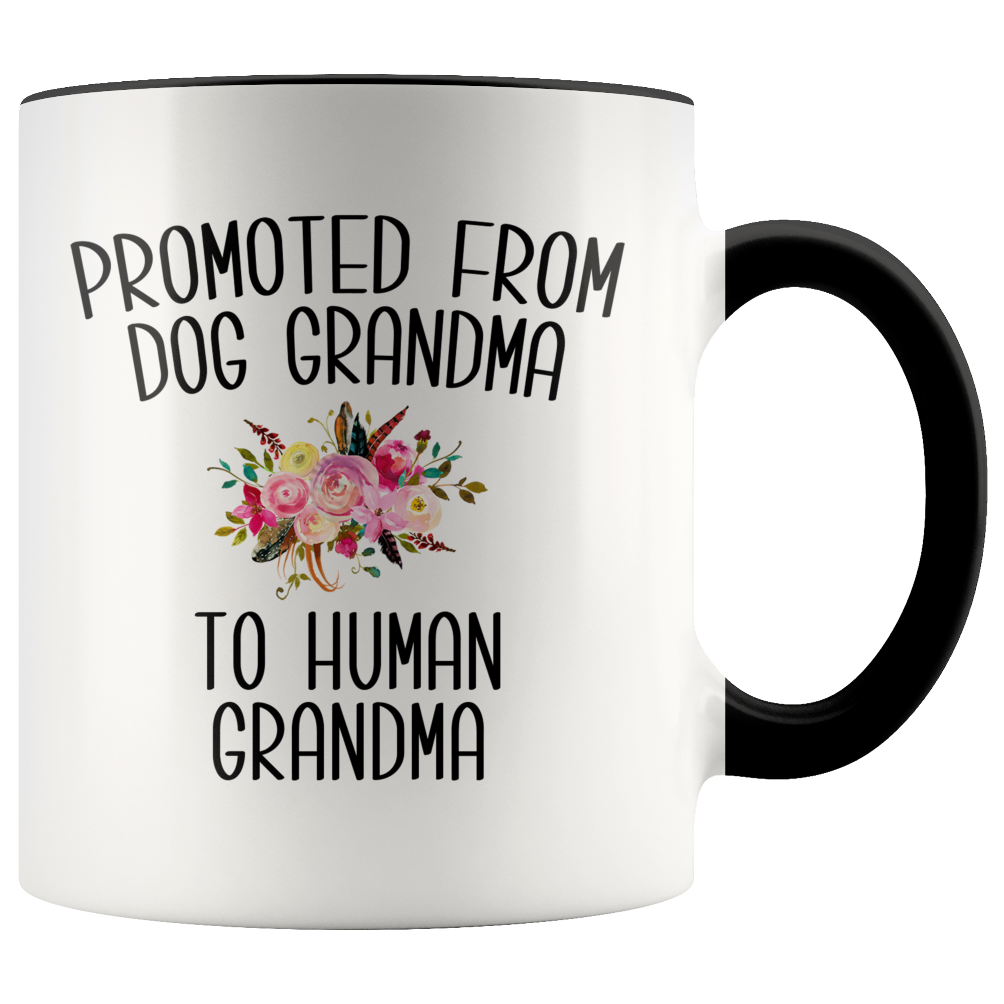 Promoted from dog grandma to human grandma shop mug