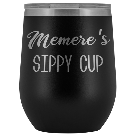 Memere's Sippy Cup Memere Wine Tumbler Gifts Funny Stemless Stainless Steel Insulated Tumblers Hot Cold BPA Free 12oz Travel Cup