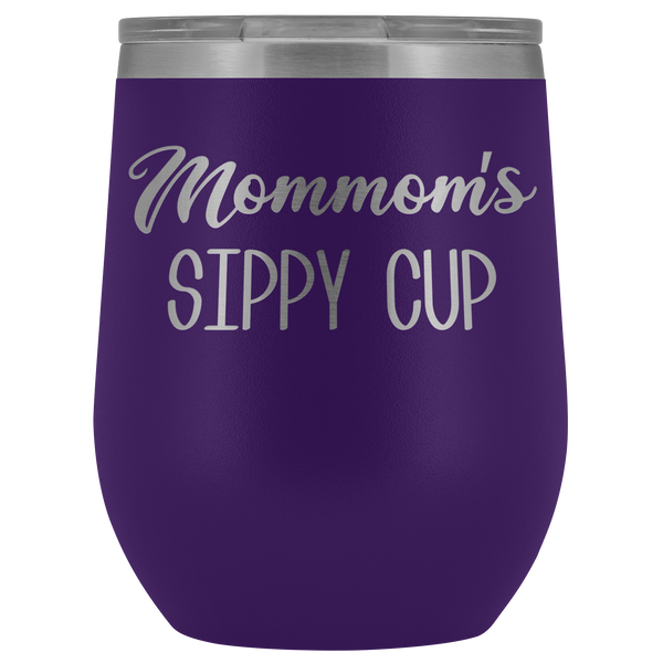 Mommom's Sippy Cup Mommom Wine Tumbler Gifts Funny Stemless Stainless Steel Insulated Wine Tumblers Hot Cold BPA Free 12oz Travel Cup
