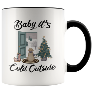 Baby it's Cold Outside Mug Christmas Gift Cute Winter Mugs with Sayings Gift for Grandma Dog Lover Coffee Cup Stocking Stuffer