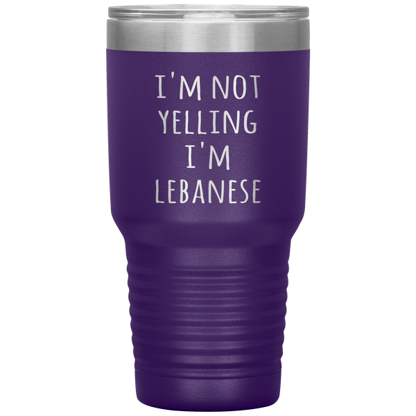 Lebanon Tumbler I'm Not Yelling I'm Lebanese Funny Gift Travel Coffee Cup 30oz BPA Free