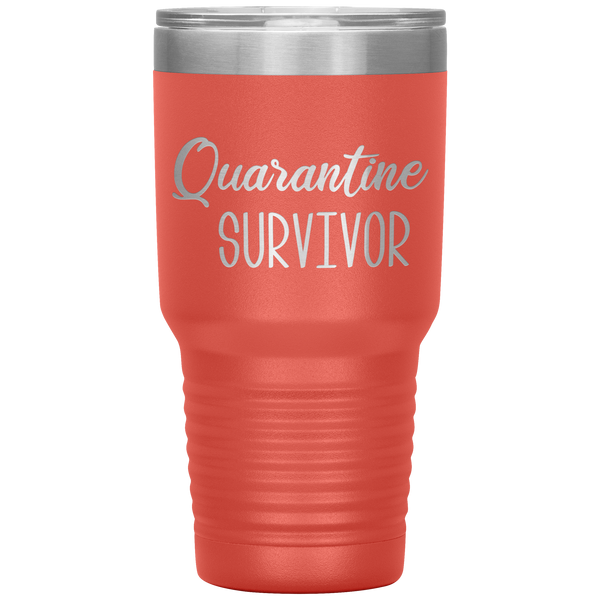 Quarantine Survivor Tumbler Funny 2020 Gifts Insulated Hot Cold Travel Coffee Cup BPA Free