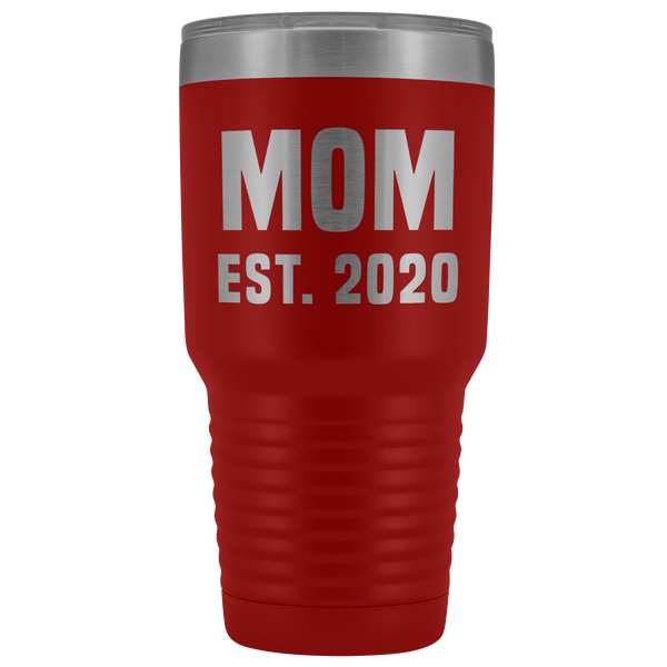 Mom Est 2020 Tumbler Funny Mother's Day Gifts Expecting Mother Mug Double Wall Insulated Hot Cold Travel Cup 30oz BPA Free-Cute But Rude