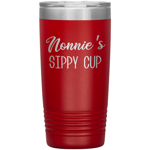 Nonnie's Sippy Cup Nonnie Tumbler Gifts for Nonnies Funny Stemless Stainless Steel Insulated Tumblers Hot Cold BPA Free 20oz Travel Cup