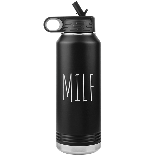 MILF Water Bottle Push Present For New Mom Funny Mother's Day Gift Baby Shower Future Mom Pregnant Congratulations 32oz BPA Free