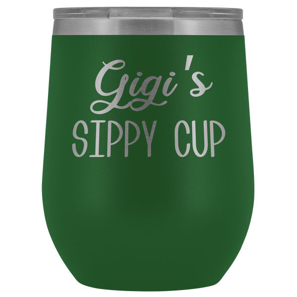 Gigi's Sippy Cup Gigi Wine Tumbler Gifts Funny Stemless Stainless Steel Insulated Tumblers Hot Cold BPA Free 12oz Travel Cup
