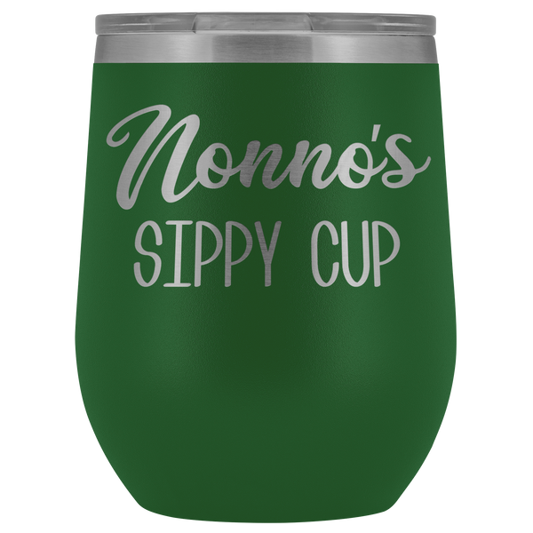 Nonno's Sippy Cup Nonno Wine Tumbler Gifts for Nonnos Funny Stemless Stainless Steel Insulated Wine Tumblers Hot Cold BPA Free 12oz Travel Cup