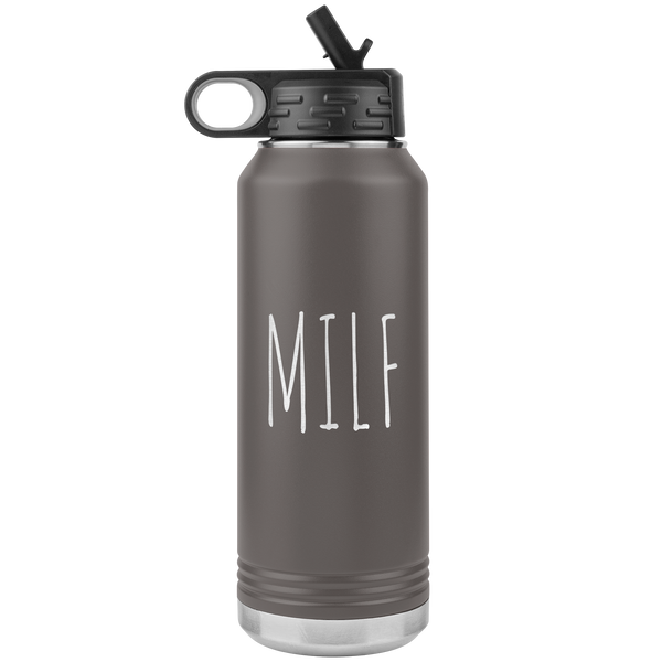 MILF Water Bottle Push Present For New Mom Funny Mother's Day Gift Baby Shower Future Mom Pregnant Congratulations 32oz BPA Free