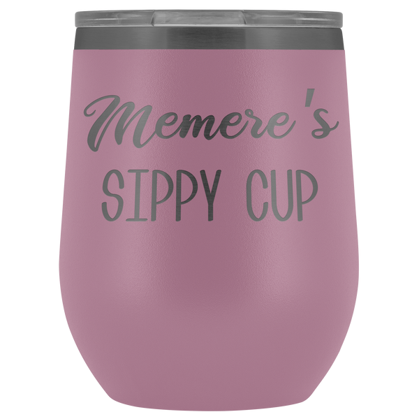 Memere's Sippy Cup Memere Wine Tumbler Gifts Funny Stemless Stainless Steel Insulated Tumblers Hot Cold BPA Free 12oz Travel Cup