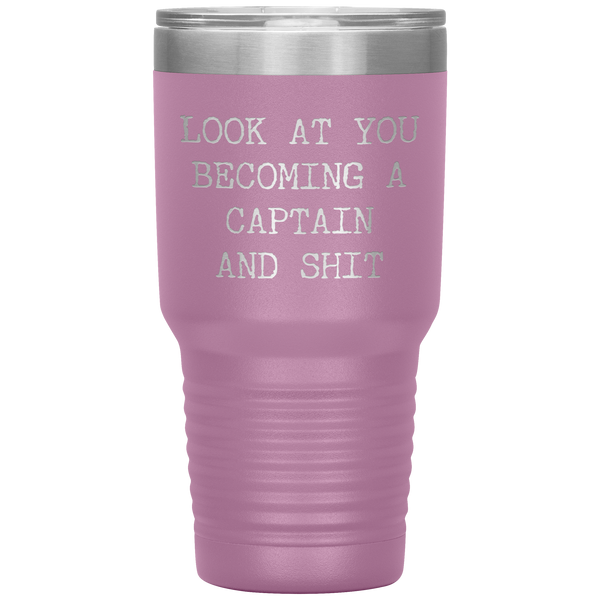 Promoted to Captain Gift Look at You Becoming a Captain Mug Tumbler Travel Coffee Cup 30oz BPA Free
