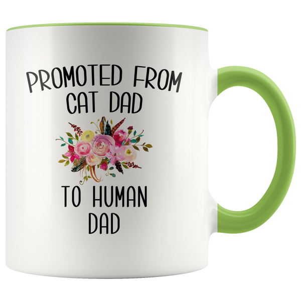 Promoted From Cat Dad To Human Dad Mug New Baby Shower Pregnancy Gift Coffee Cup Father's Day Gift