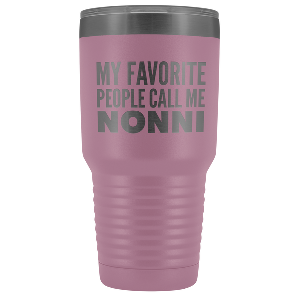 Nonnie Gifts My Favorite People Call Me Nonnie Tumbler Funny Metal Mug for Nonnies Double Wall Insulated Hot Cold Travel Cup 30oz BPA Free
