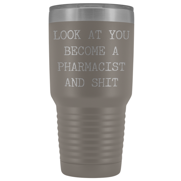 Pharm D Graduation Gifts Look at You Becoming a Pharmacist Tumbler Metal Mug Insulated Hot Cold Travel Coffee Cup 30oz BPA Free