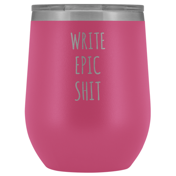 Funny Writer Gifts for Men for Women Author Tumbler Writer Stemless Stainless Steel Insulated Wine Tumbler Cup BPA Free 12oz