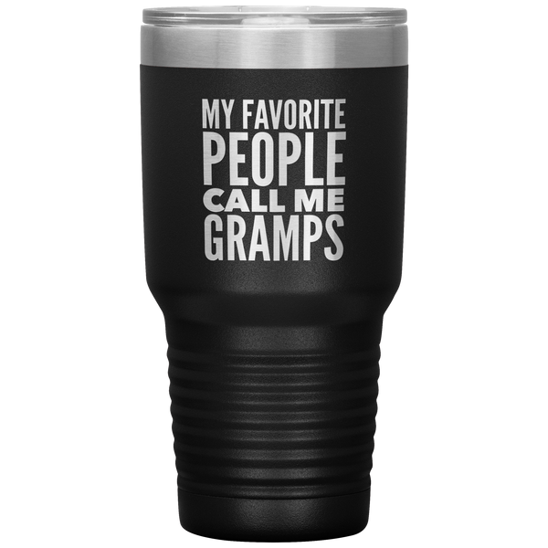 Gifts for Gramps My Favorite People Call Me Gramps Tumbler Grandpa Mug Insulated Hot Cold Travel Gramps Cup 30oz BPA Free