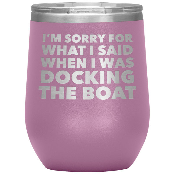 Boating Gifts Funny Boater Wine Tumbler for a Boat Owner Stemless Insulated Hot Cold BPA Free 12oz Travel Sippy Cup
