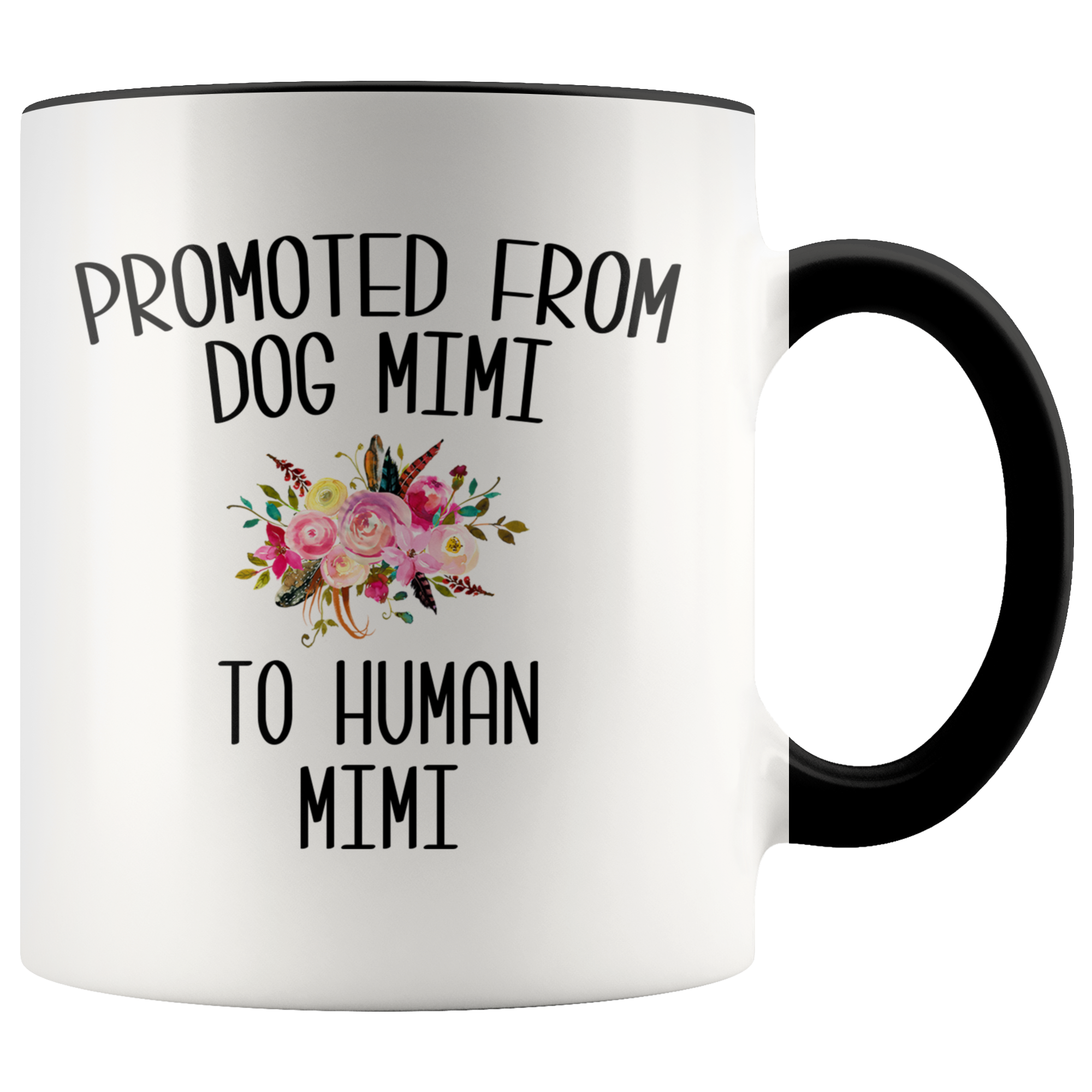Promoted From Dog Mimi To Human Mimi Coffee Mug Pregnancy Announcement Cup Baby Reveal Gift for Her