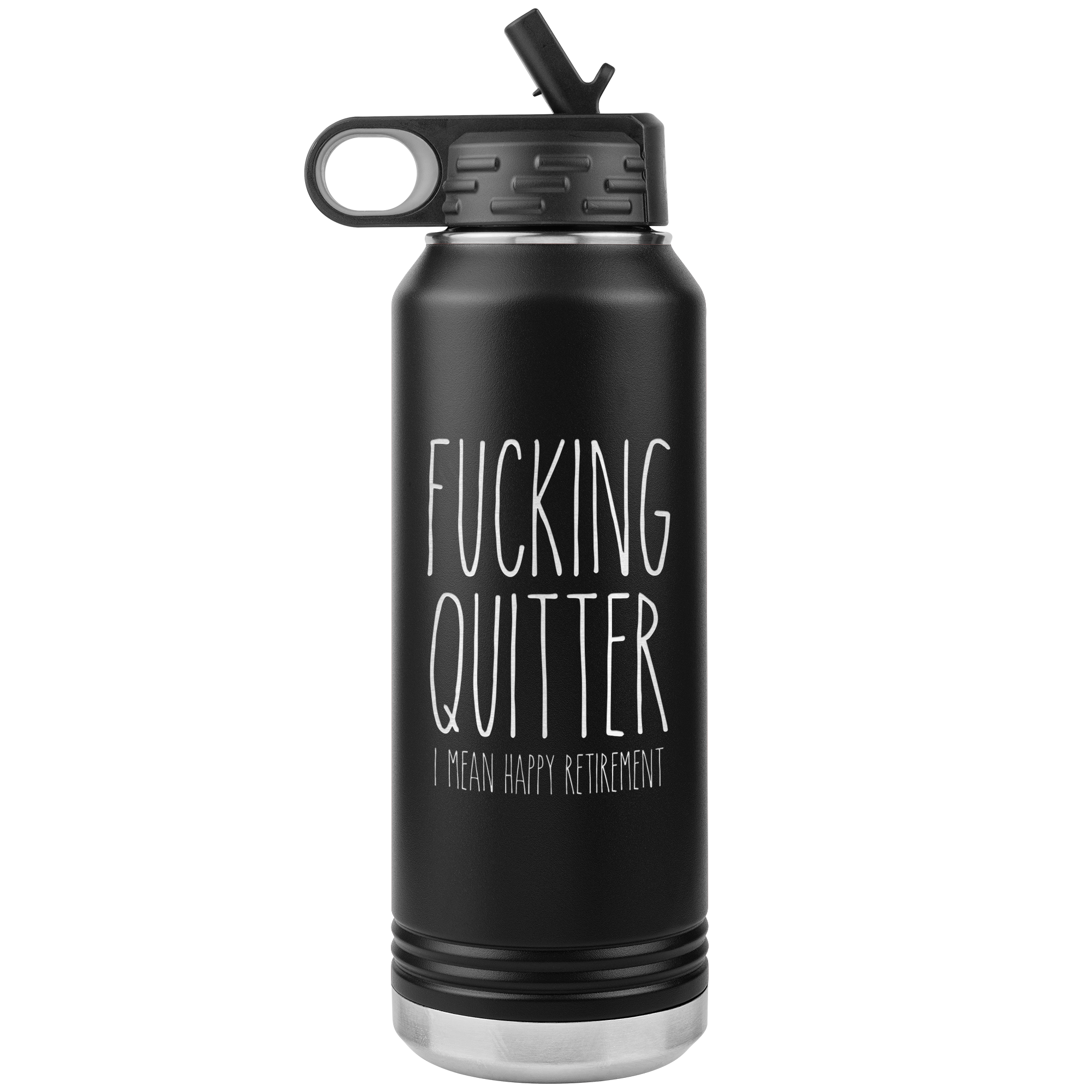 Funny Retirement Gift for Coworker Fucking Quitter Insulated Water Bottle 32oz BPA Free