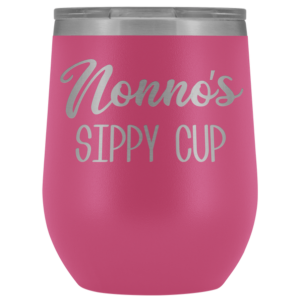 Nonno's Sippy Cup Nonno Wine Tumbler Gifts for Nonnos Funny Stemless Stainless Steel Insulated Wine Tumblers Hot Cold BPA Free 12oz Travel Cup