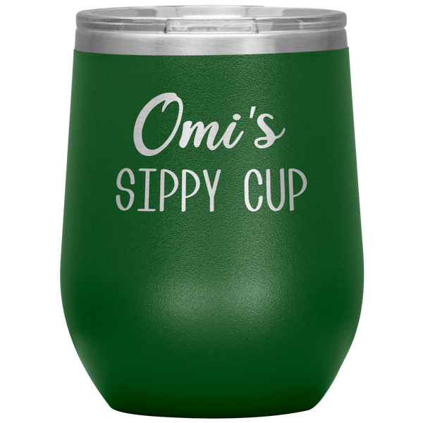 Omi's Sippy Cup Omi Wine Tumbler Gifts Funny Stemless Stainless Steel Insulated Wine Tumblers BPA Free 12oz Travel Cup