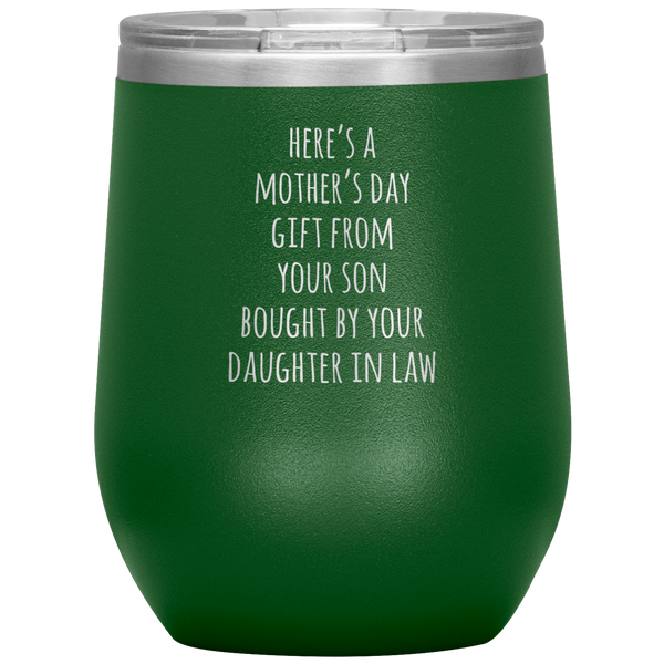 Funny Mother's Day Gift From Son Stemless Insulated Travel Wine Tumbler BPA Free 12oz
