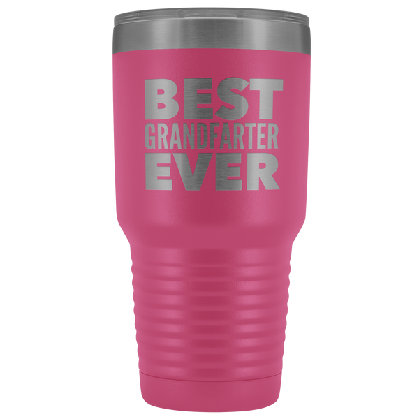 Best Grandfarter Ever Tumbler Funny Metal Mug for Grandpa Double Wall Insulated Hot Cold Travel Cup 30oz BPA Free