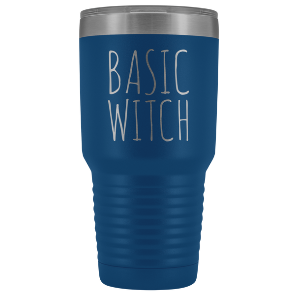 Basic Witch Tumbler Funny Fall Halloween Gifts for Friends Metal Mug Insulated Hot Cold Travel Coffee Cup 30oz BPA Free