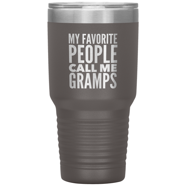 Gifts for Gramps My Favorite People Call Me Gramps Tumbler Grandpa Mug Insulated Hot Cold Travel Gramps Cup 30oz BPA Free
