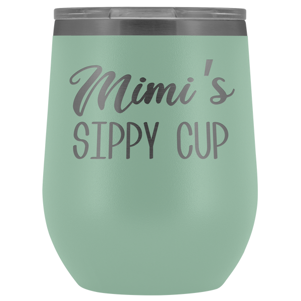 Mimi's Sippy Cup Mimi Wine Tumbler Gifts for Mimis Funny Stemless Stainless Steel Insulated Tumblers Hot Cold BPA Free 12oz Travel Cup