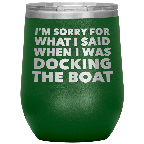 Boating Gifts Funny Boater Wine Tumbler for a Boat Owner Stemless Insulated Hot Cold BPA Free 12oz Travel Sippy Cup