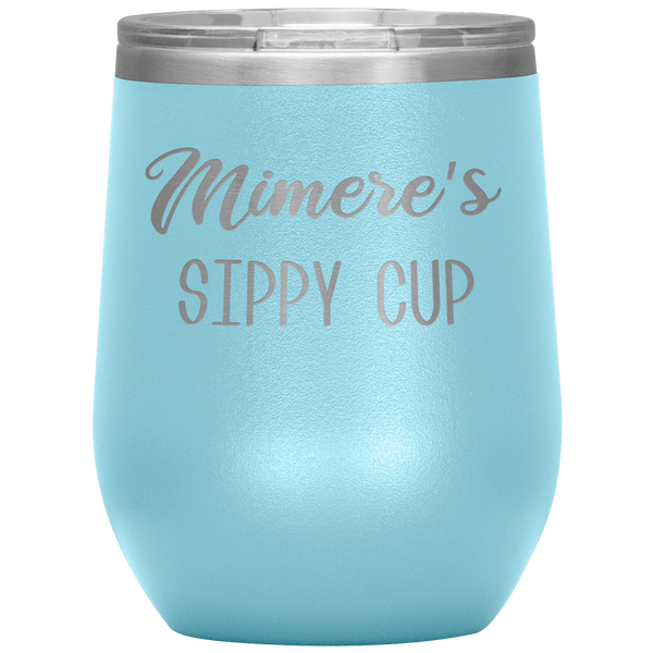 Mimere's Sippy Cup Mimere Wine Tumbler Gift Funny Stemless Insulated BPA Free 12oz Travel Cup