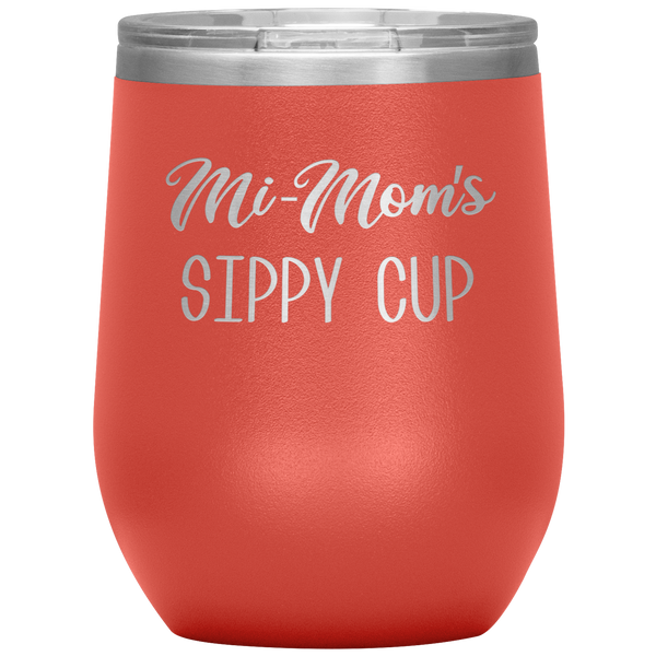 Mi-Mom's Sippy Cup Wine Tumbler Gifts Funny Stemless Insulated Wine Tumblers Hot Cold BPA Free 12oz Travel Cup