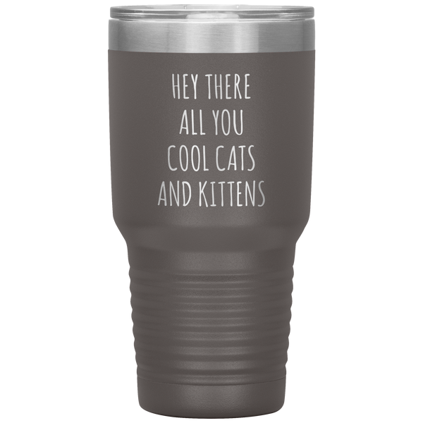 Hey There All You Cool Cats and Kittens Mug Funny Tumbler Insulated Travel Coffee Cup 30oz BPA Free