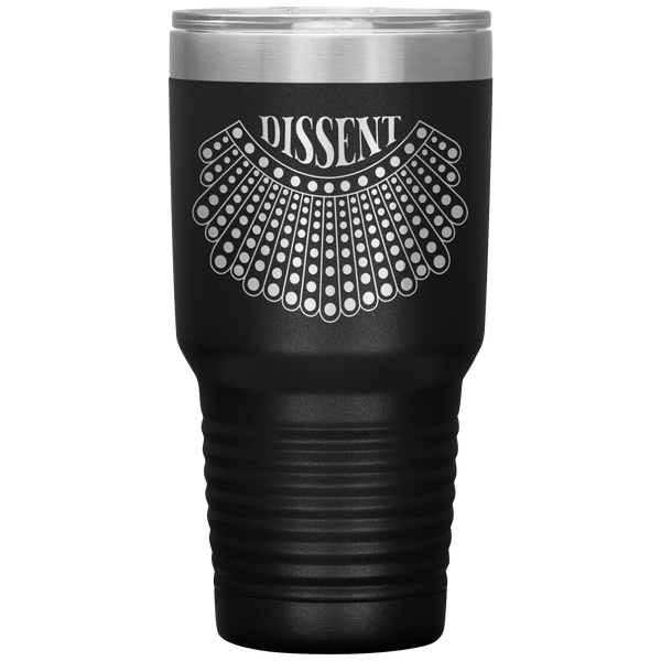I Dissent Lace Collar Ruth Bader Ginsburg RBG Feminist Gifts Tumbler Insulated Hot Cold Travel Coffee Cup BPA Free