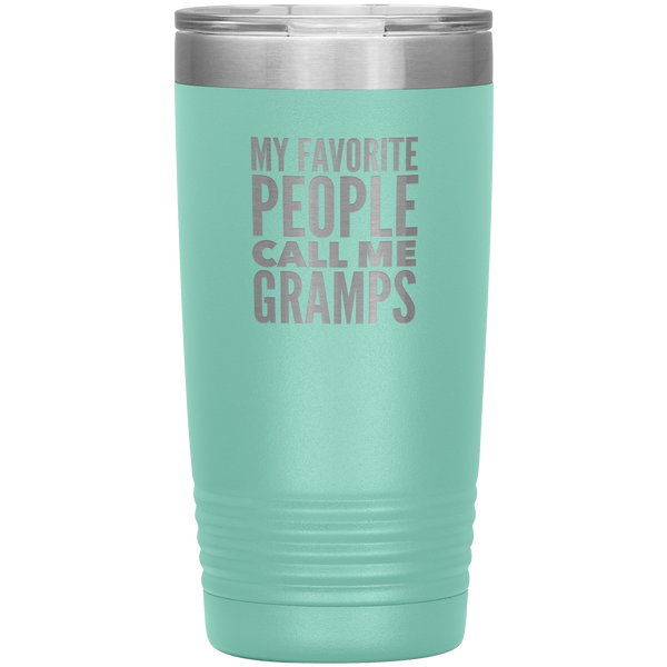 Gifts for Gramps My Favorite People Call Me Gramps Tumbler Grandpa Mug Insulated Hot Cold Travel Gramps Cup 20oz BPA Free Father's Day