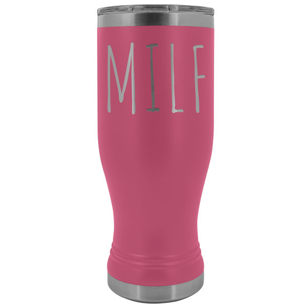 MILF Tumbler Funny Mom Gifts Mother's Day Present MILF Pilsner Mug Pregnant Gag Gift Idea Insulated Hot Cold Travel Coffee Cup 30oz BPA Free