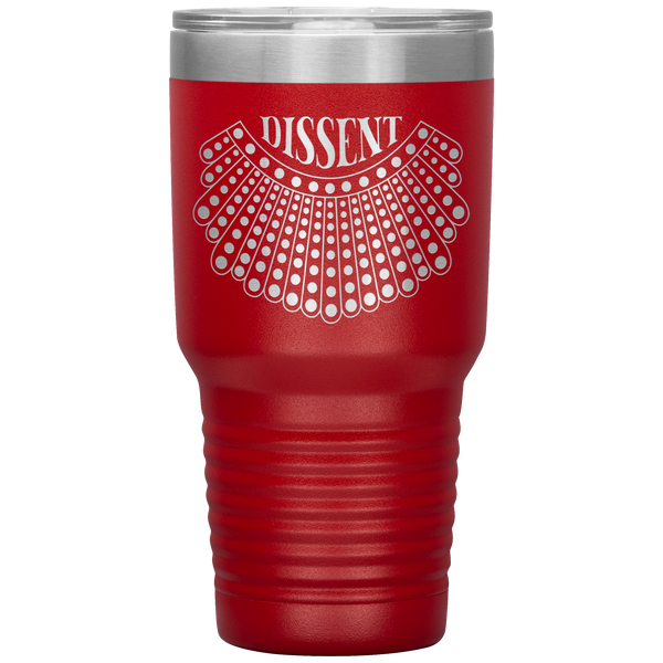 I Dissent Lace Collar Ruth Bader Ginsburg RBG Feminist Gifts Tumbler Insulated Hot Cold Travel Coffee Cup BPA Free