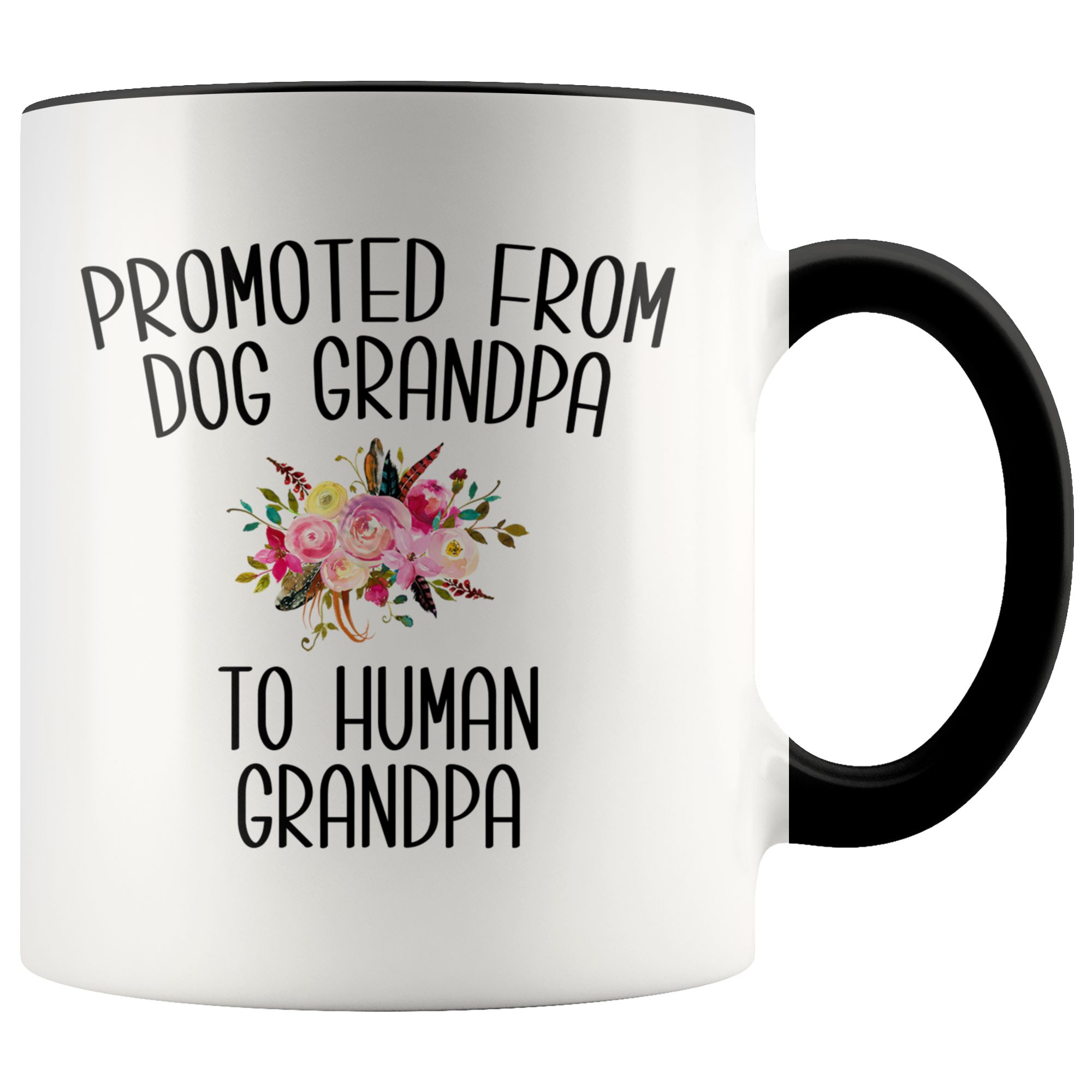 Promoted From Dog Grandpa To Human Grandpa Mug Grandpa Pregnancy Announcement Reveal Gift Father in Law Gift for Him