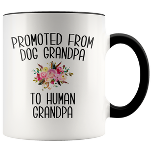 Promoted From Dog Grandpa To Human Grandpa Mug Grandpa Pregnancy Announcement Reveal Gift Father in Law Gift for Him