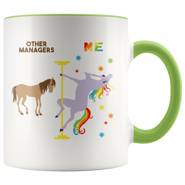 Manager Gift for Manager Mug Funny Manager Retirement Gift Idea Office Manager Project Manager Rainbow Pole Dancing Unicorn Coffee Cup
