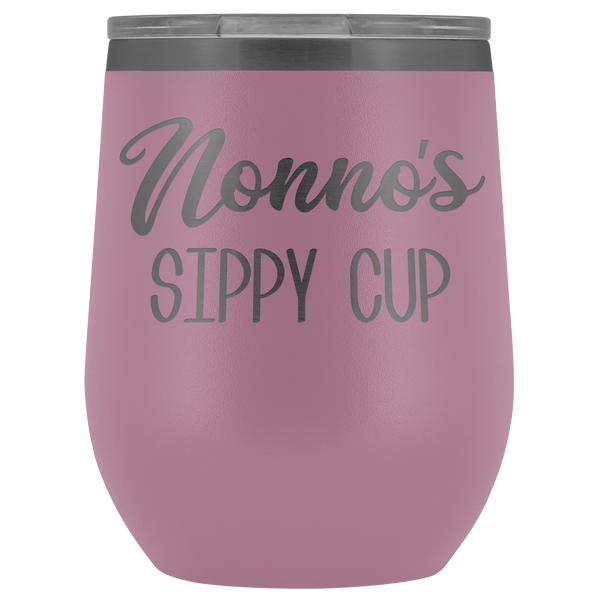 Nonno's Sippy Cup Nonno Wine Tumbler Gifts for Nonnos Funny Stemless Stainless Steel Insulated Wine Tumblers Hot Cold BPA Free 12oz Travel Cup